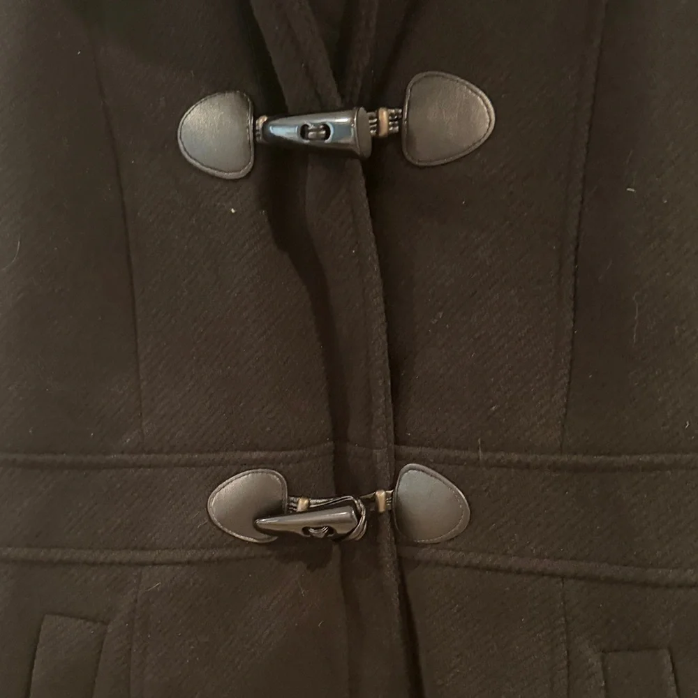 Tommy Hilfiger Black Pea Coat with Toggle Closure - Picture 3 of 5